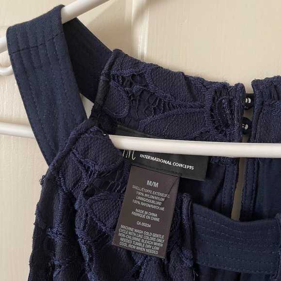 I.N.C International Concepts Navy Blue Halter Top Size Medium - Picture 3 of 5